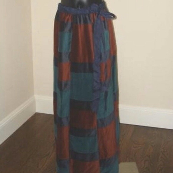 vintage Mr Hank Velvet Patchwork skirt long formal - Picture 3 of 15